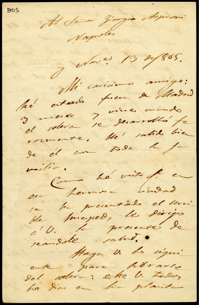 Lettera manoscritta inviata da E. Garcia Ruiz a Giorgio Asproni : 5