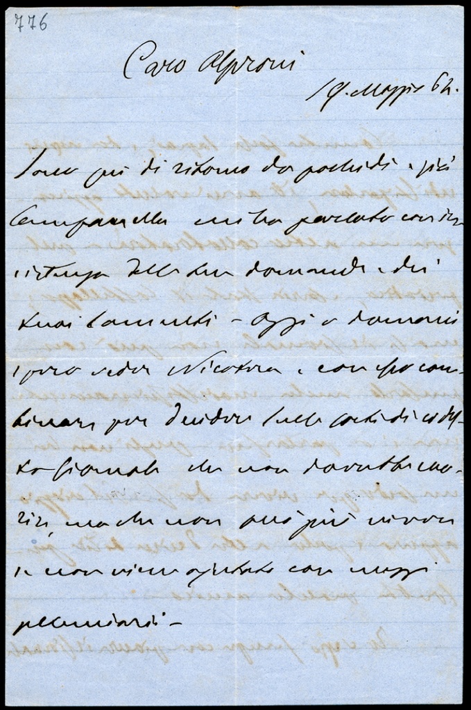 Lettera manoscritta inviata da A. Bertani a Giorgio Asproni : 2