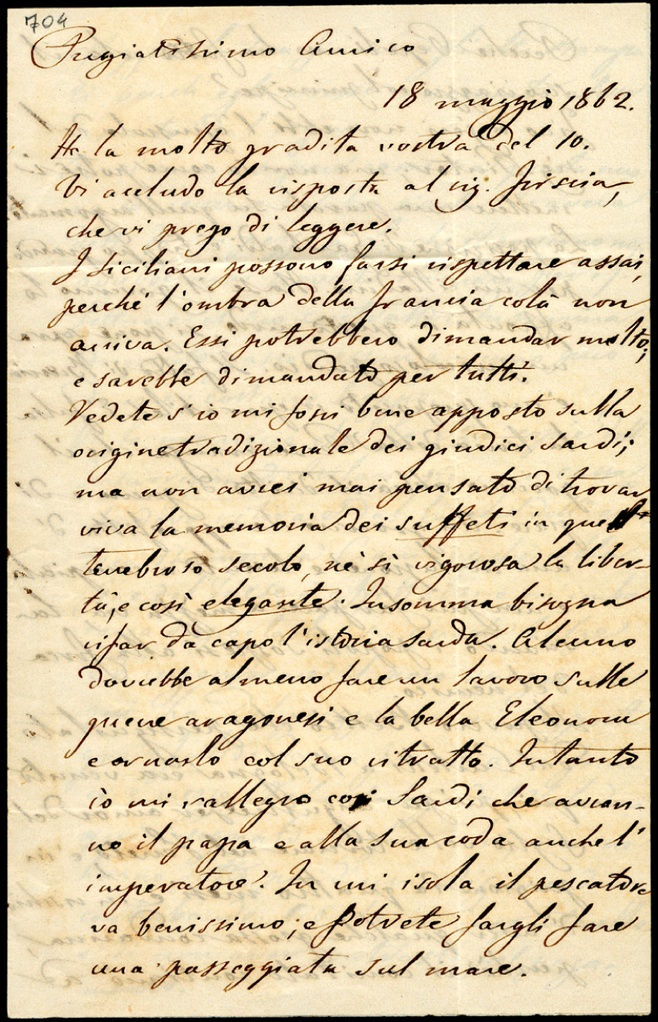 Lettera manoscritta inviata da Carlo Cattaneo a Giorgio Asproni : 2