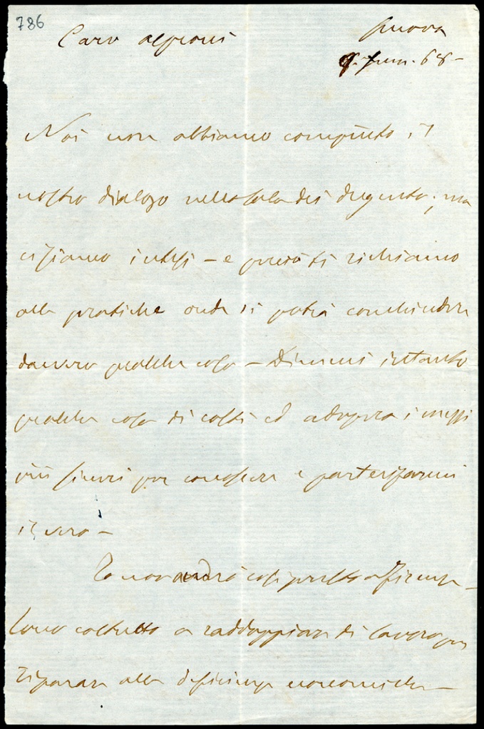 Lettera manoscritta inviata da A. Bertani a Giorgio Asproni : 12