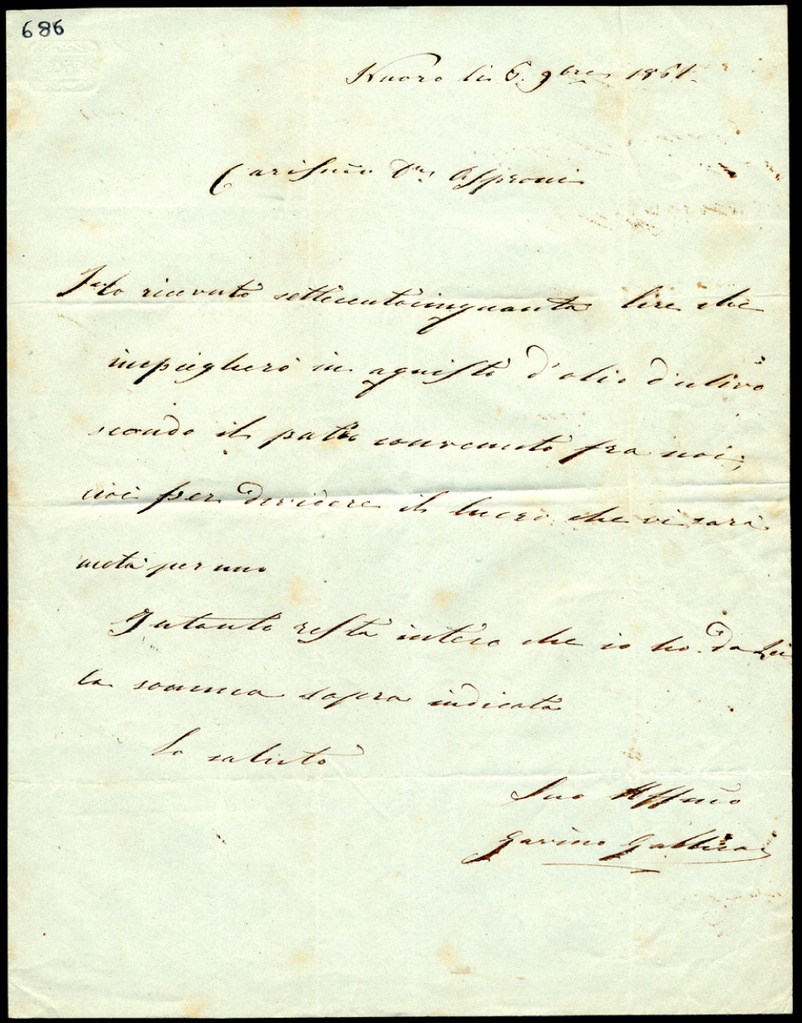 Lettera manoscritta inviata da G. Gallisai Serra a Giorgio Asproni : 3