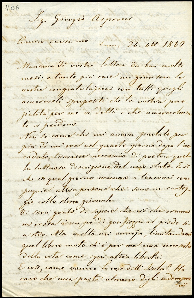 Lettera manoscritta inviata da Carlo Cattaneo a Giorgio Asproni : 4