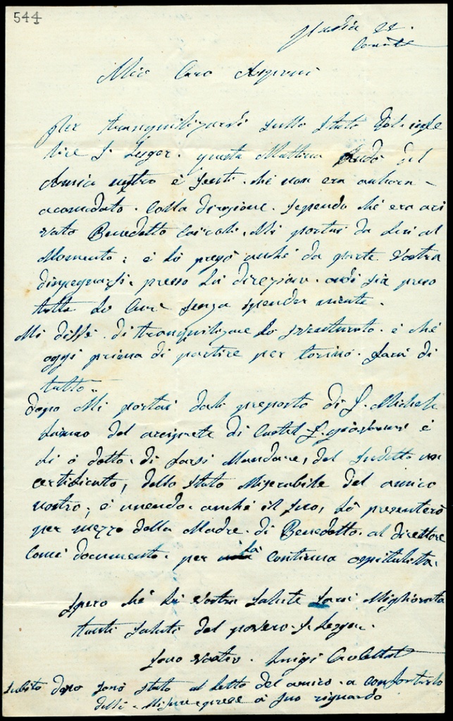 Lettera manoscritta inviata da Luigi Crobellati a Giorgio Asproni : 3