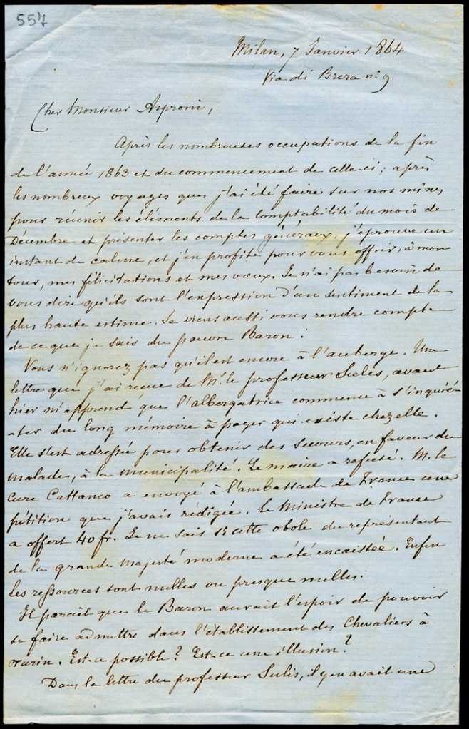 Lettera manoscritta inviata da Visconte de Secqueville a Giorgio Asproni : 5