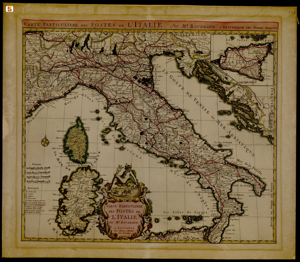 Carte particulière des postes de l'Italie
