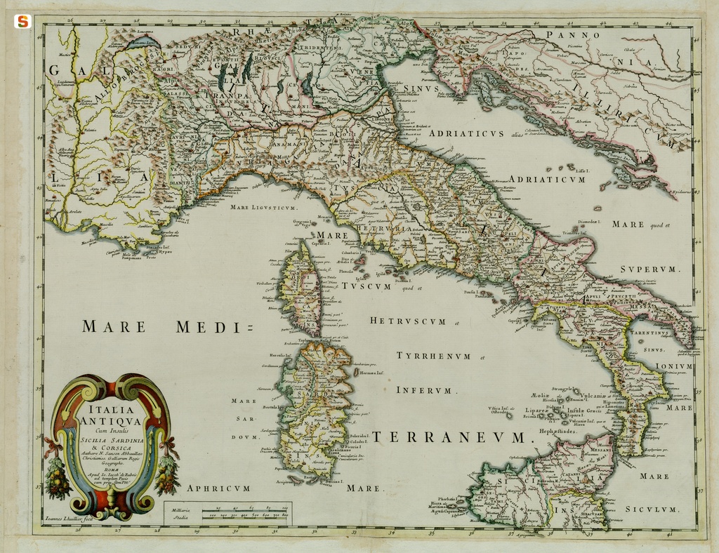 Italia antiqua cum insulis Sicilia, Sardinia et Corsica