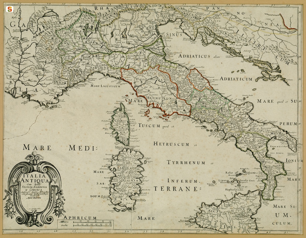 Italia antiqua Cum Insulis Sicilia Sardinia et Corsica