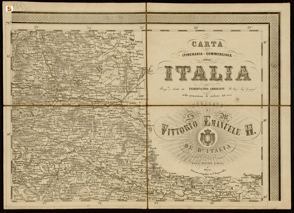 Carta itineraria commerciale dell'Italia