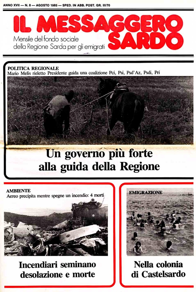 Il Messaggero Sardo, agosto 1985