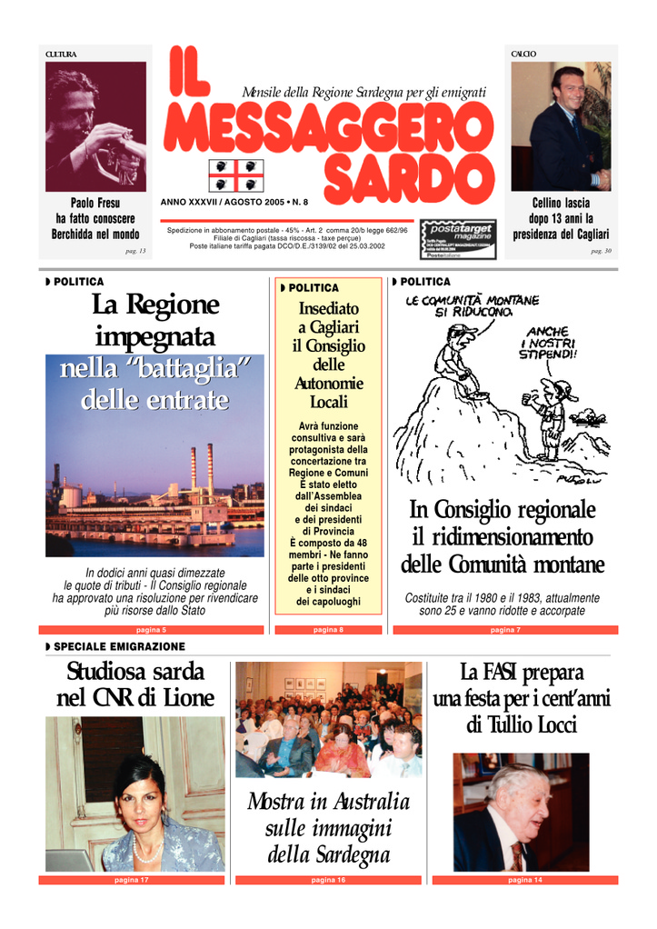 Il Messaggero Sardo, agosto 2005