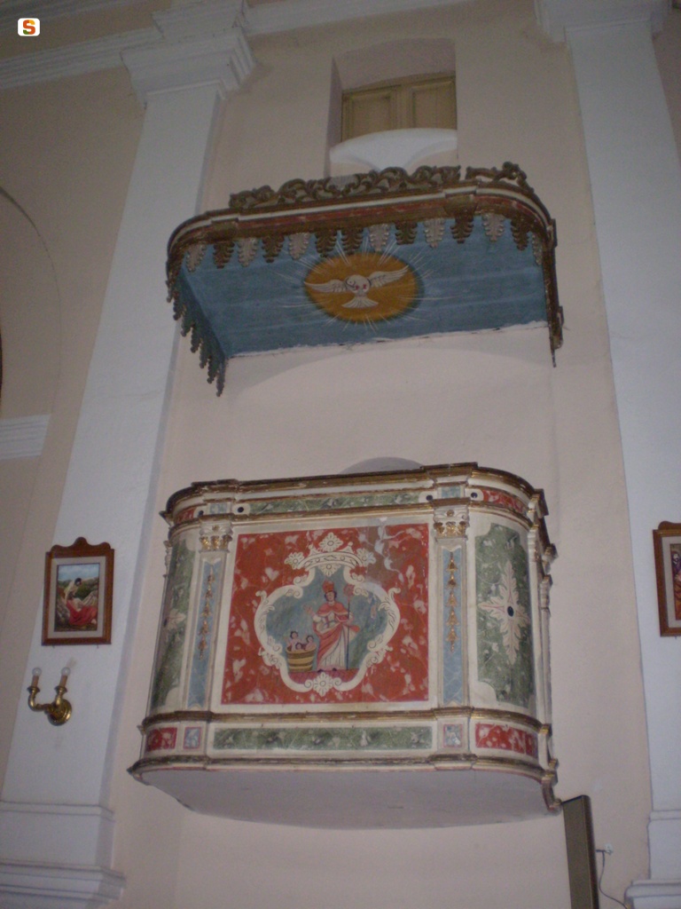 Ortueri, pulpito della chiesa di San Nicola