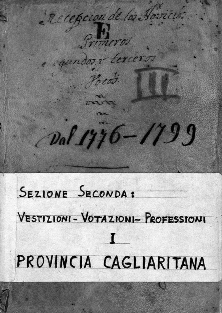 Registro dei novizi Cappuccini del Convento di San Benedetto