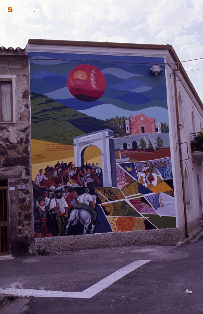 Murale raffigurante l'Ardia di San Costantino