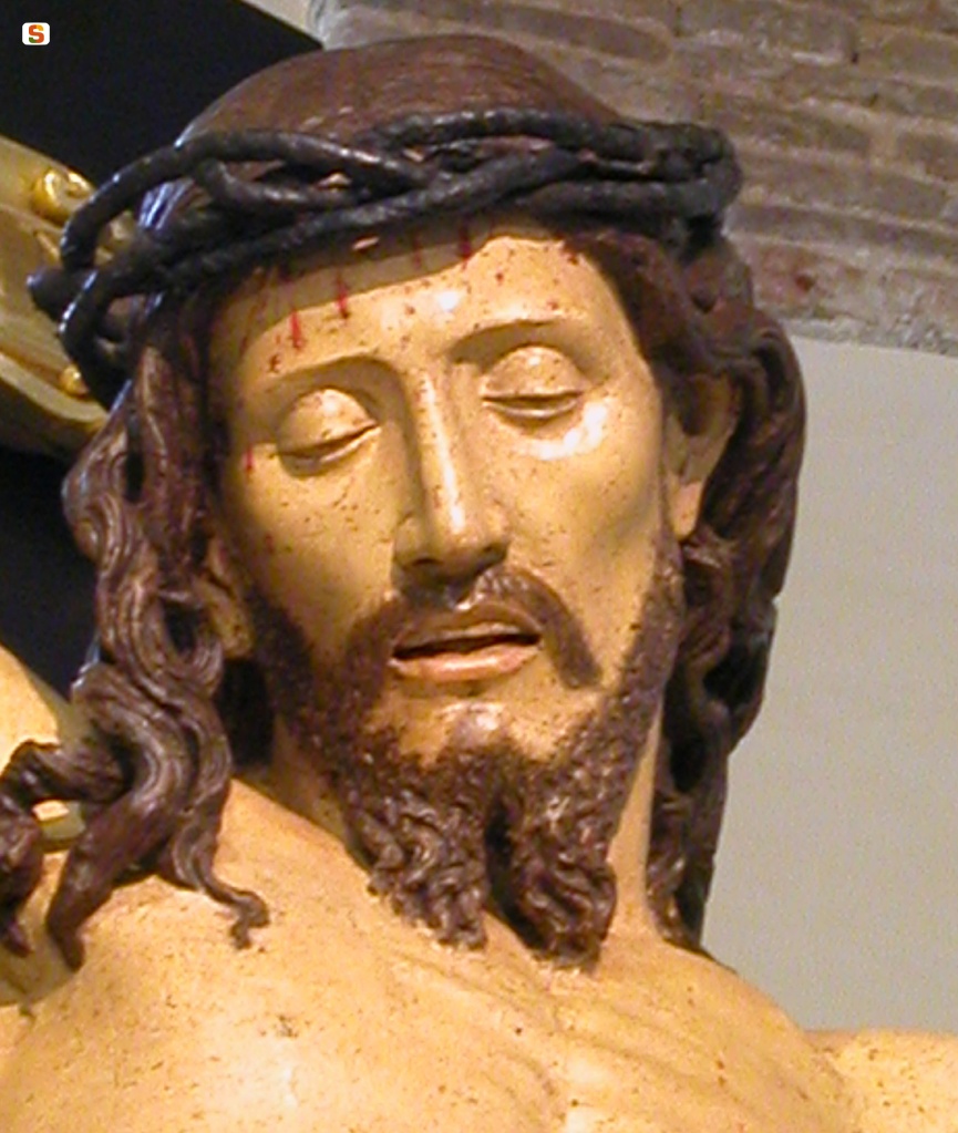 Alghero, chiesa della Misericordia: particolare della testa del Cristo