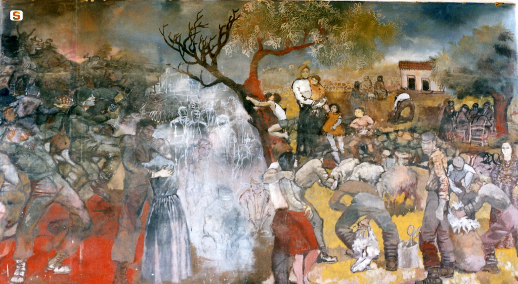 Ozieri, murale di Liliana Cano raffigurante l'Albero della vita