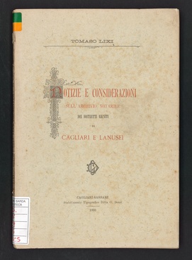 Notizie e considerazioni sull'archivio notarile dei distretti di Cagliari e Lanusei