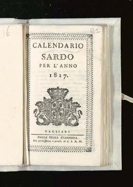 Calendario sardo per l'anno 1817
