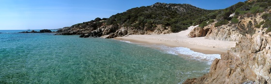 Panoramica della spiaggia a Domus de Maria